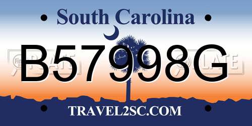 B57998G South Carolina License Plate