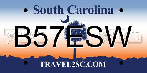 B57ESW South Carolina License Plate