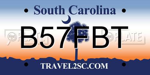 B57FBT South Carolina License Plate