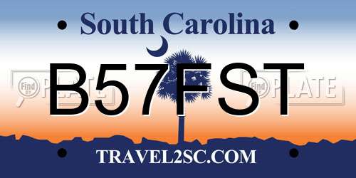 B57FST South Carolina License Plate
