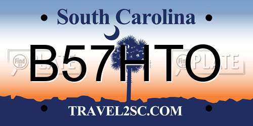 B57HTO South Carolina License Plate