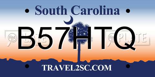 B57HTQ South Carolina License Plate