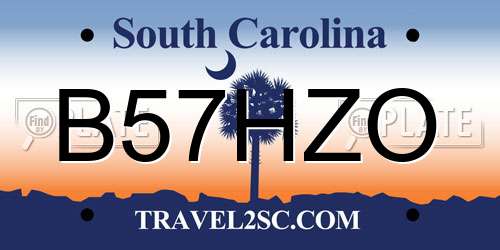B57HZO South Carolina License Plate