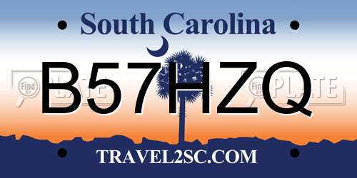 B57HZQ South Carolina License Plate