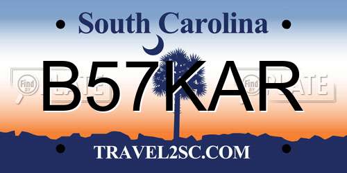 B57KAR South Carolina License Plate
