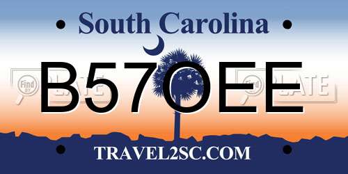 B57OEE South Carolina License Plate