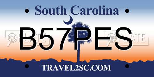 B57PES South Carolina License Plate