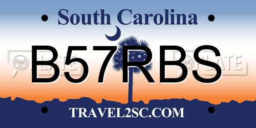 B57RBS South Carolina License Plate