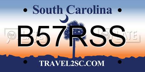 B57RSS South Carolina License Plate