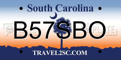 B57SBO South Carolina License Plate