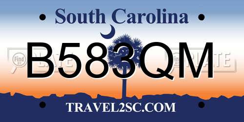 B583QM South Carolina License Plate
