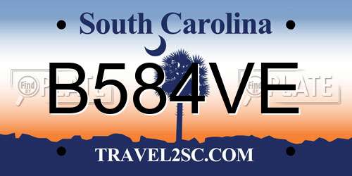 B584VE South Carolina License Plate