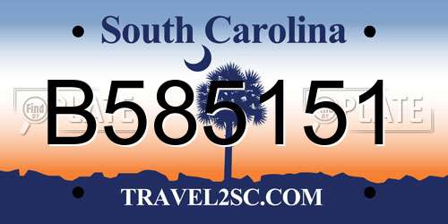 B585151 South Carolina License Plate