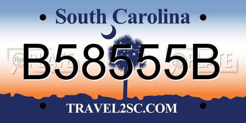 B58555B South Carolina License Plate