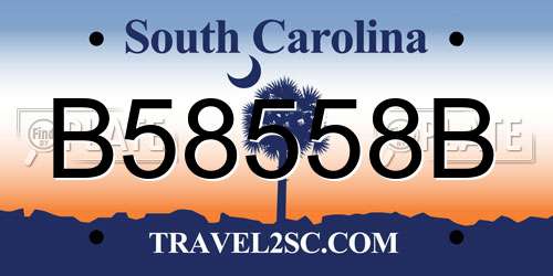 B58558B South Carolina License Plate