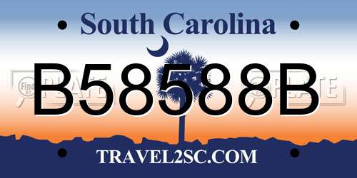 B58588B South Carolina License Plate