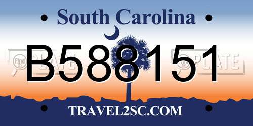B588151 South Carolina License Plate