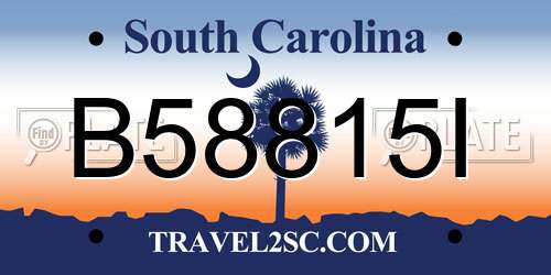 B58815I South Carolina License Plate