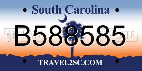 B588585 South Carolina License Plate