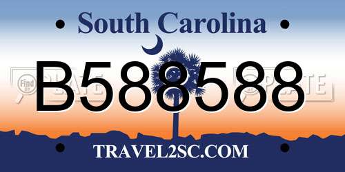 B588588 South Carolina License Plate