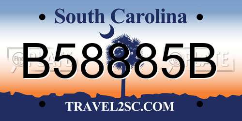 B58885B South Carolina License Plate