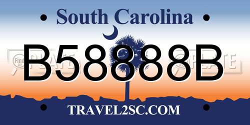 B58888B South Carolina License Plate