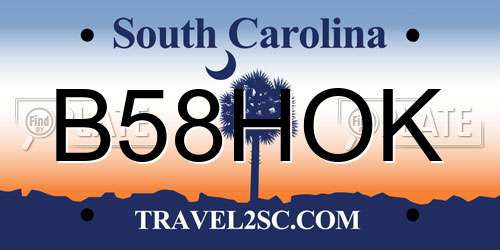 B58HOK South Carolina License Plate