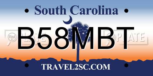 B58MBT South Carolina License Plate