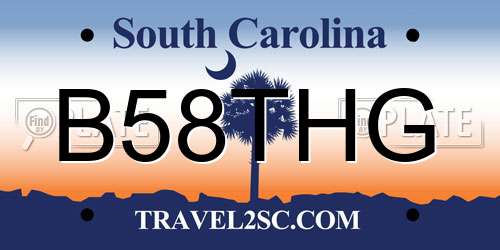 B58THG South Carolina License Plate