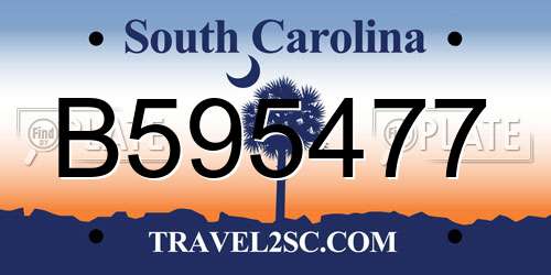 B595477 South Carolina License Plate