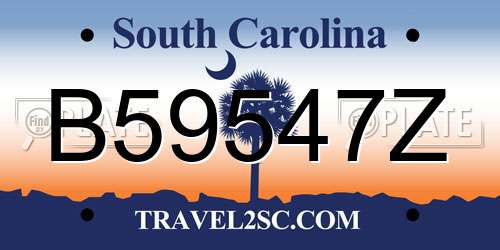B59547Z South Carolina License Plate