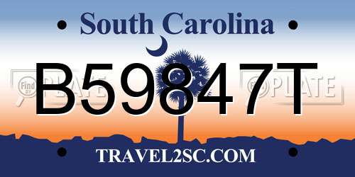 B59847T South Carolina License Plate
