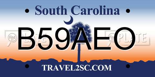 B59AEO South Carolina License Plate
