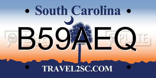 B59AEQ South Carolina License Plate