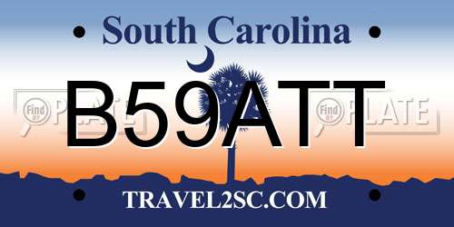 B59ATT South Carolina License Plate
