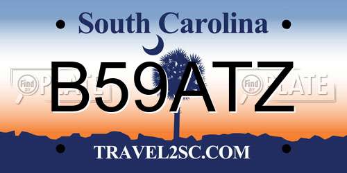 B59ATZ South Carolina License Plate
