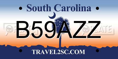 B59AZZ South Carolina License Plate