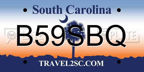 B59SBQ South Carolina License Plate