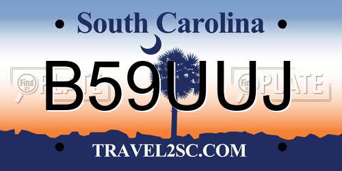 B59UUJ South Carolina License Plate