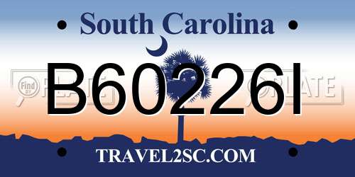 B60226I South Carolina License Plate