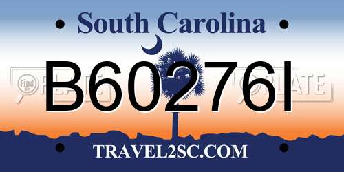 B60276I South Carolina License Plate