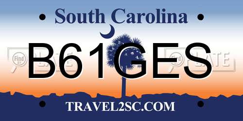 B61GES South Carolina License Plate
