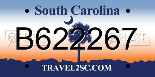 B622267 South Carolina License Plate