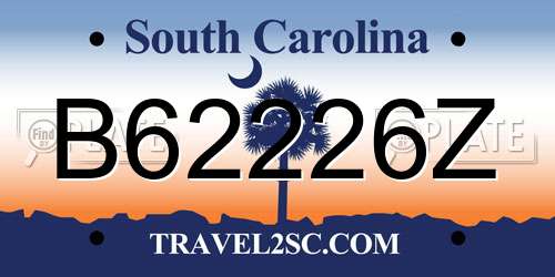 B62226Z South Carolina License Plate