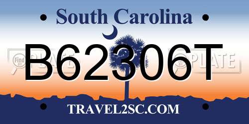 B62306T South Carolina License Plate