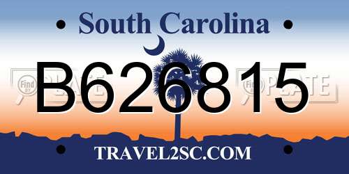B626815 South Carolina License Plate