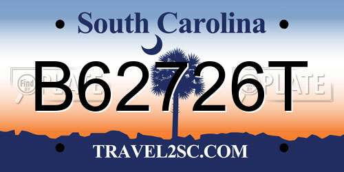B62726T South Carolina License Plate