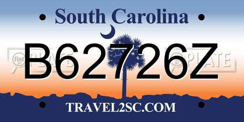 B62726Z South Carolina License Plate