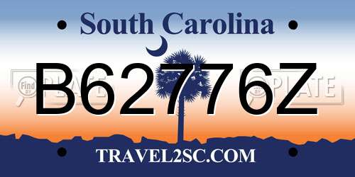 B62776Z South Carolina License Plate