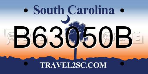 B63050B South Carolina License Plate